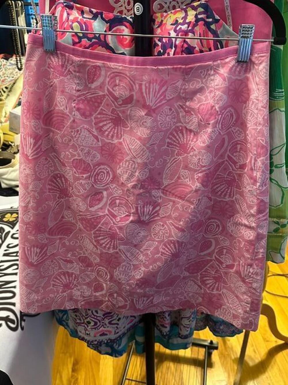Lilly Pulitzer Vintage White Label Raising Shell Pink Mini Skirt EUC Size 4